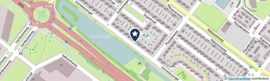 Kaartweergave Kometensingel 409 in Amsterdam