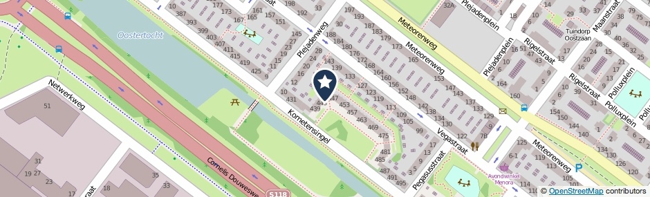 Kaartweergave Kometensingel 445 in Amsterdam