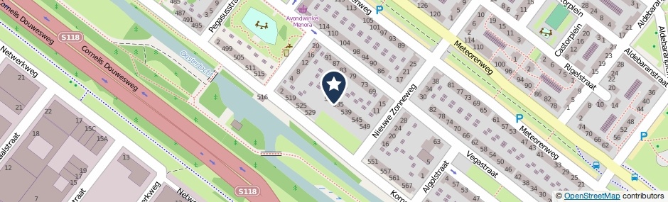 Kaartweergave Kometensingel 533 in Amsterdam