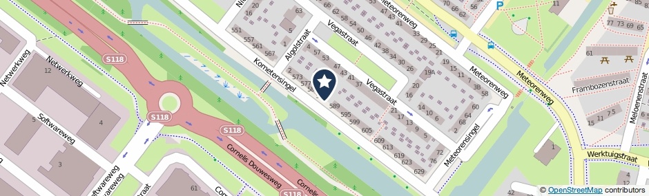 Kaartweergave Kometensingel 587 in Amsterdam