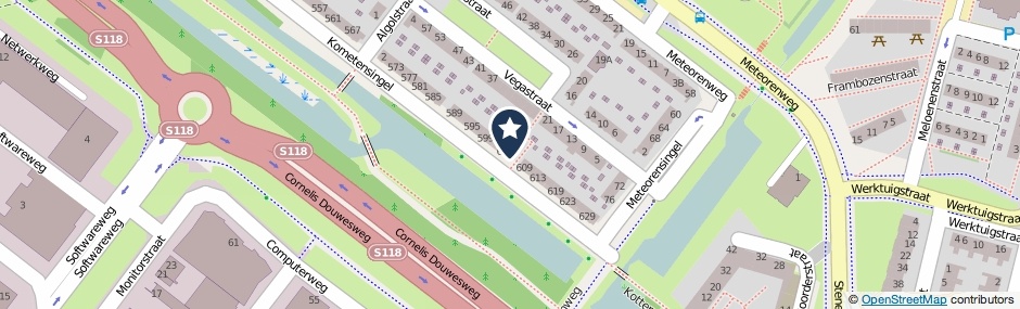Kaartweergave Kometensingel 607 in Amsterdam