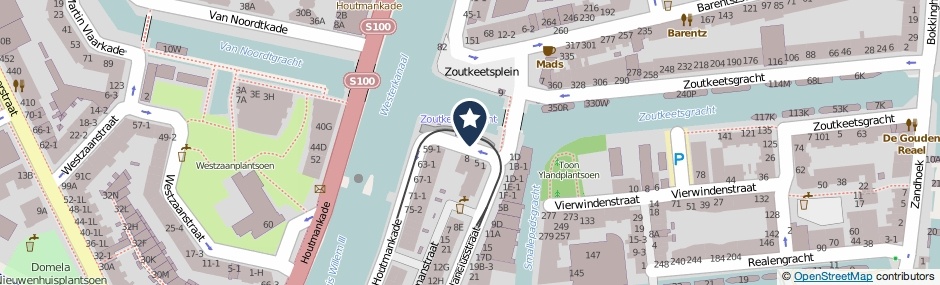 Kaartweergave Korte Zoutkeetsgracht in Amsterdam