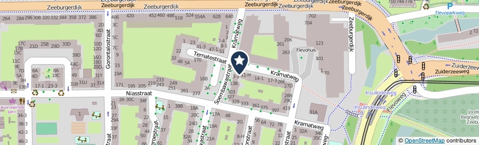 Kaartweergave Kramatweg 12-B in Amsterdam