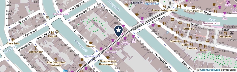 Kaartweergave Leidsestraat 14 in Amsterdam