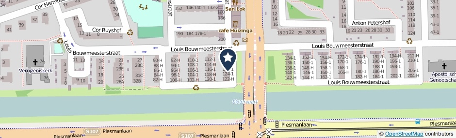 Kaartweergave Louis Bouwmeesterstraat 126-H in Amsterdam