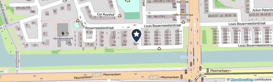 Kaartweergave Louis Bouwmeesterstraat 84-H in Amsterdam