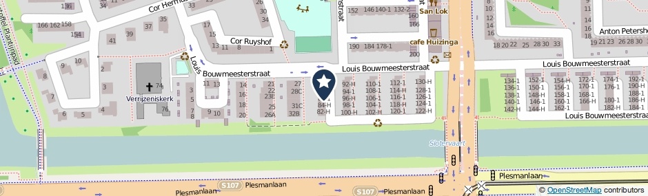 Kaartweergave Louis Bouwmeesterstraat 86-H in Amsterdam