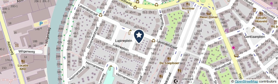 Kaartweergave Lupineplein 8-1 in Amsterdam