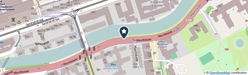 Kaartweergave Mauritskade in Amsterdam
