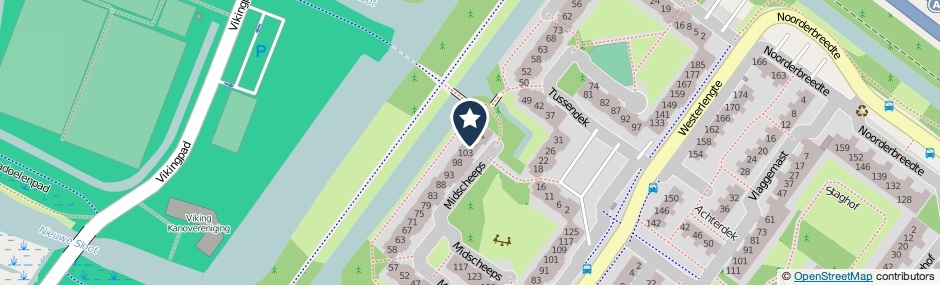 Kaartweergave Midscheeps 107 in Amsterdam