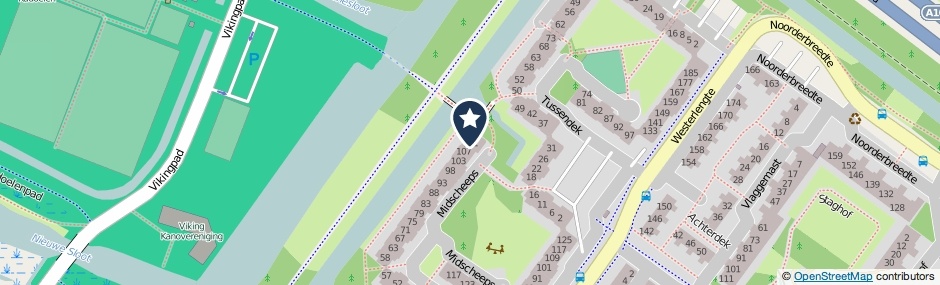 Kaartweergave Midscheeps 111 in Amsterdam