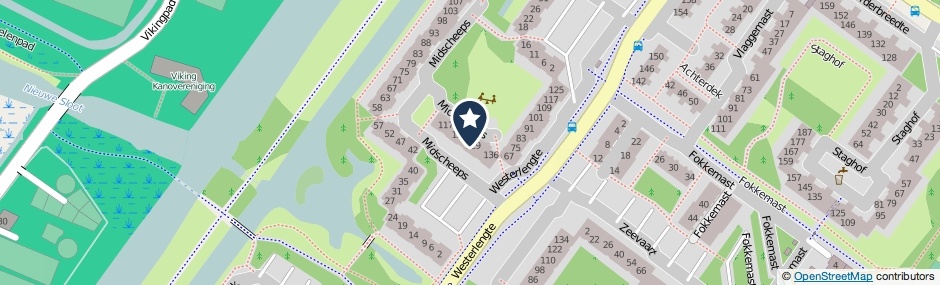 Kaartweergave Midscheeps 128 in Amsterdam