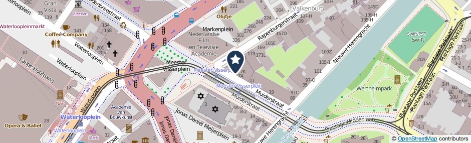 Kaartweergave Muiderstraat 1 in Amsterdam