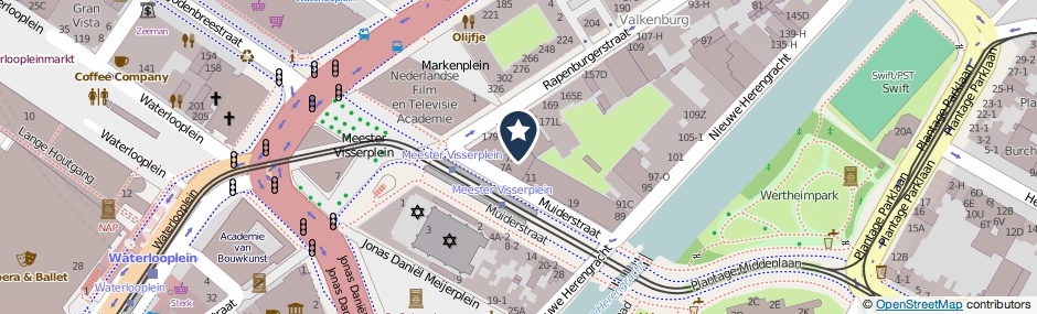 Kaartweergave Muiderstraat 9-P in Amsterdam