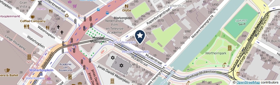 Kaartweergave Muiderstraat 9-R in Amsterdam