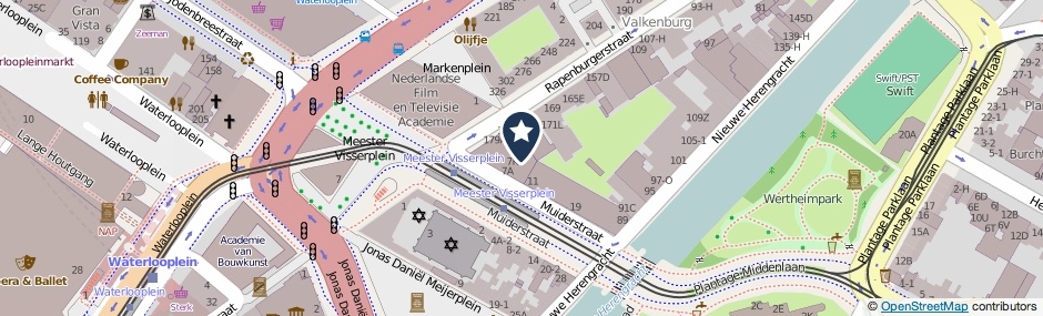 Kaartweergave Muiderstraat 9-S in Amsterdam