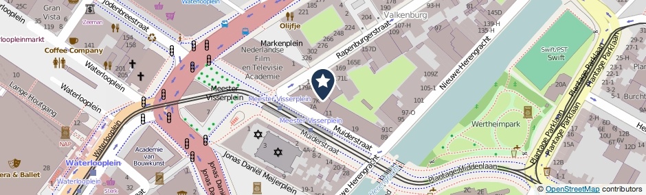 Kaartweergave Muiderstraat 9-U in Amsterdam