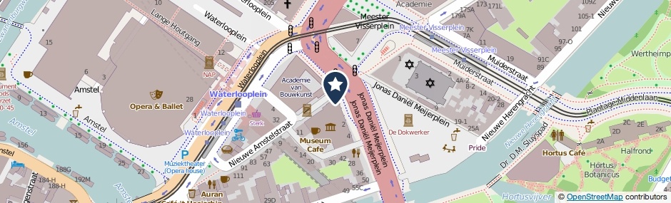 Kaartweergave Nieuwe Amstelstraat 1 in Amsterdam