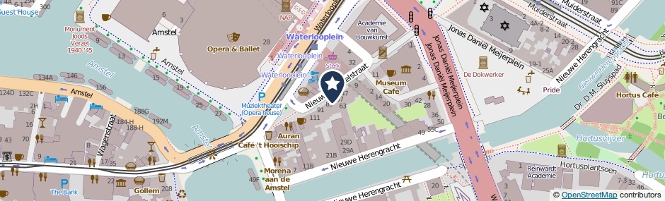 Kaartweergave Nieuwe Amstelstraat 71 in Amsterdam