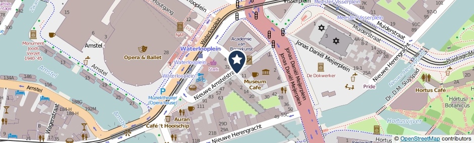Kaartweergave Nieuwe Amstelstraat in Amsterdam