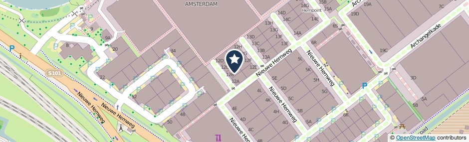 Kaartweergave Nieuwe Hemweg 12-B in Amsterdam