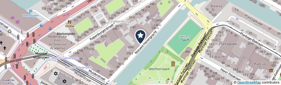 Kaartweergave Nieuwe Herengracht 117 in Amsterdam