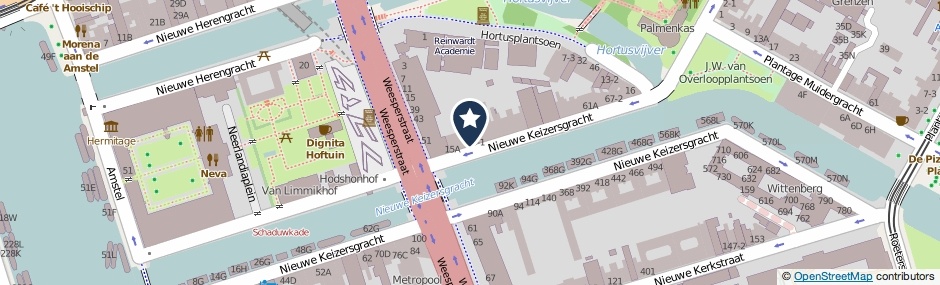Kaartweergave Nieuwe Keizersgracht 21-3 in Amsterdam