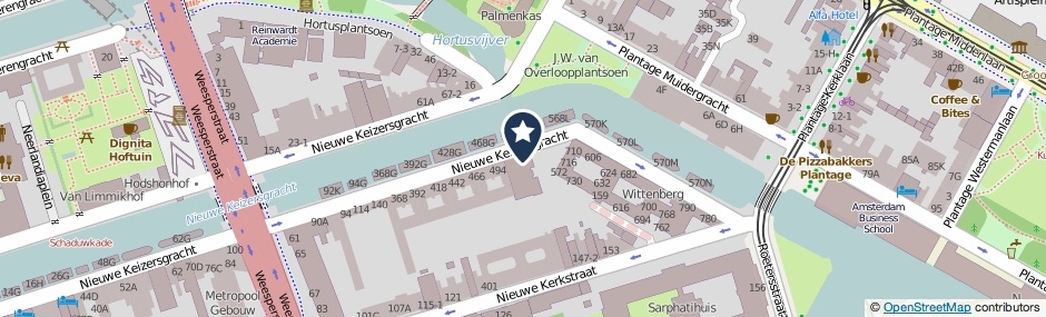 Kaartweergave Nieuwe Keizersgracht 554 in Amsterdam