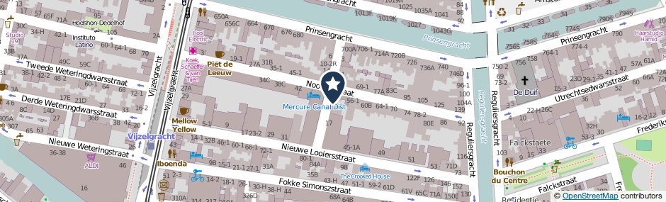 Kaartweergave Nieuwe Looiersdwarsstraat 3-H in Amsterdam