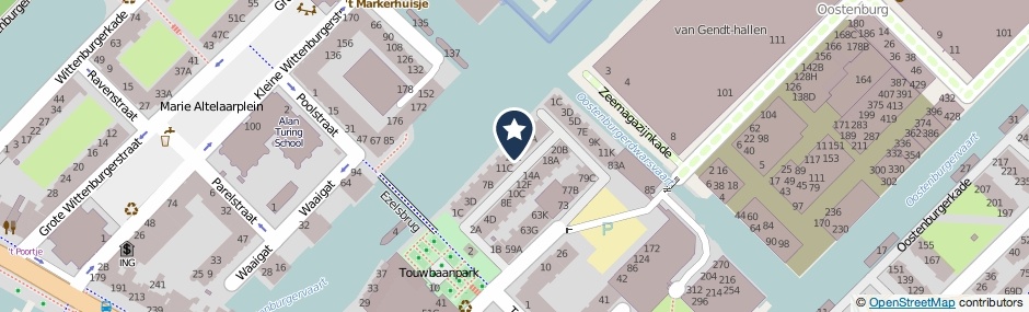 Kaartweergave Nieuwe Oostenburgerstraat 13-D in Amsterdam