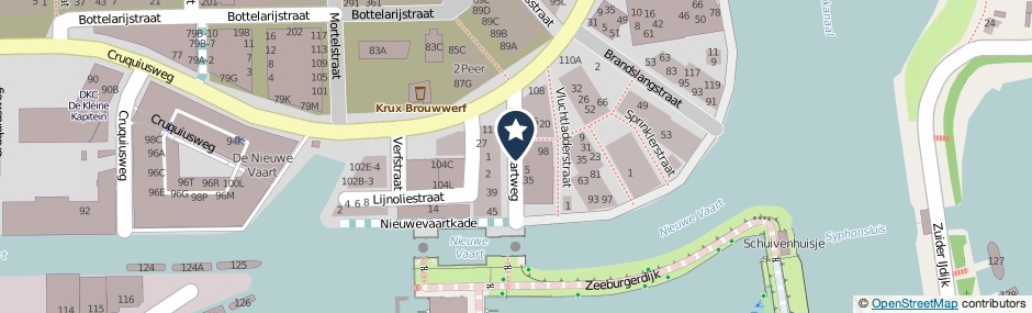 Kaartweergave Nieuwevaartweg in Amsterdam