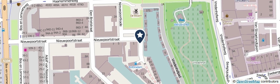 Kaartweergave Nieuwpoortkade in Amsterdam