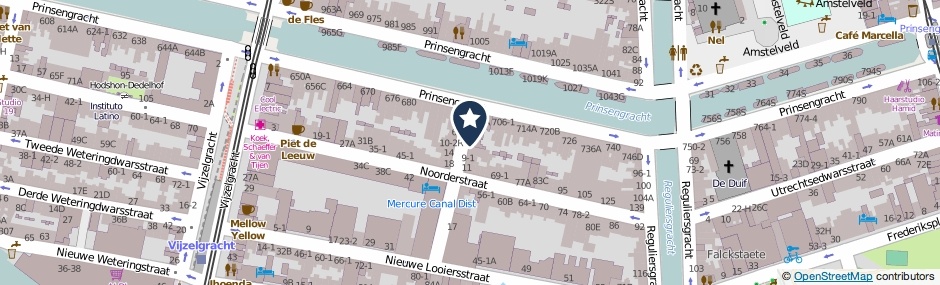 Kaartweergave Noorderdwarsstraat 5-H in Amsterdam