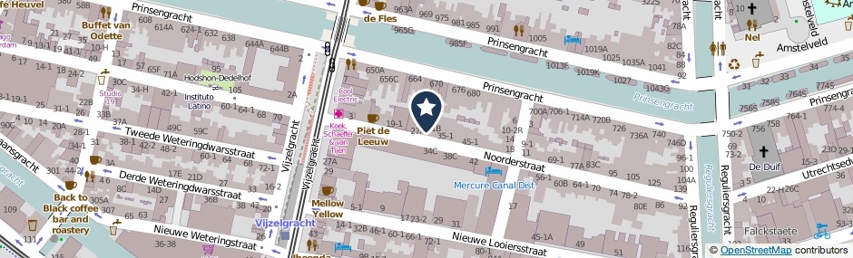 Kaartweergave Noorderstraat 29-H in Amsterdam