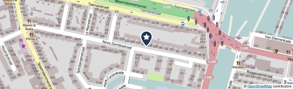 Kaartweergave Nova Zemblastraat 144 in Amsterdam