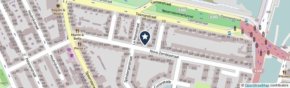 Kaartweergave Nova Zemblastraat 284 in Amsterdam