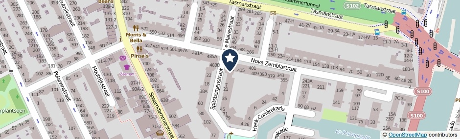 Kaartweergave Nova Zemblastraat 437 in Amsterdam