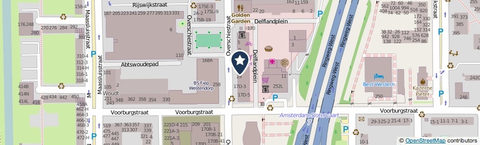Kaartweergave Overschiestraat 17-D1 in Amsterdam