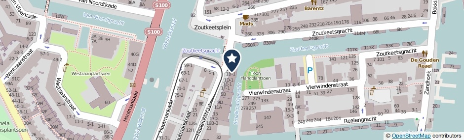 Kaartweergave Planciusstraat 1-A1 in Amsterdam