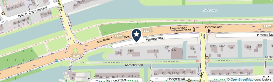 Kaartweergave Plesmanlaan in Amsterdam