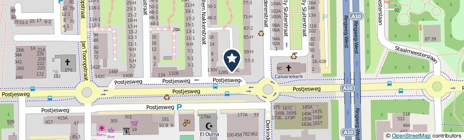 Kaartweergave Postjesweg 130-E in Amsterdam