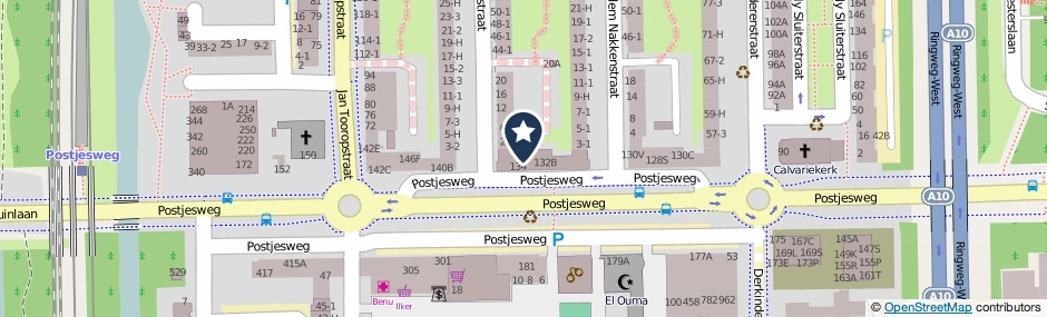 Kaartweergave Postjesweg 138-E in Amsterdam