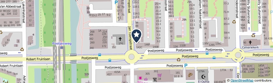 Kaartweergave Postjesweg 142-E in Amsterdam