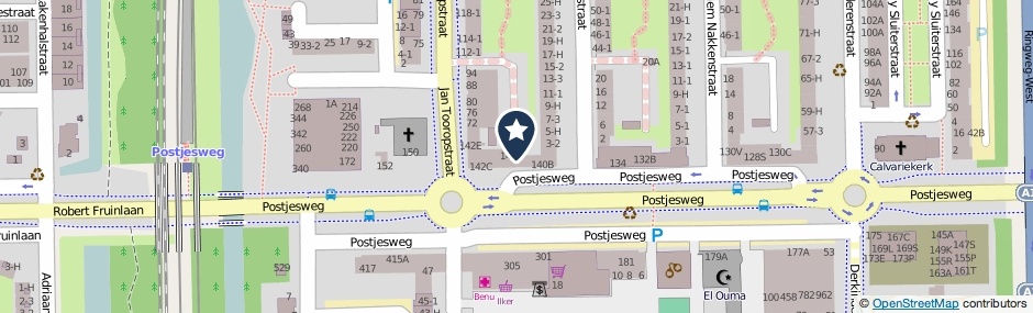 Kaartweergave Postjesweg 144-E in Amsterdam