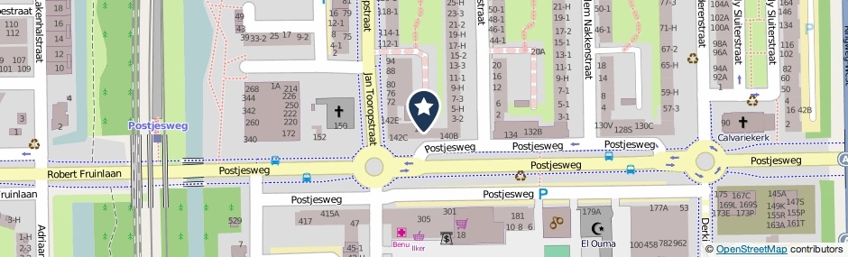 Kaartweergave Postjesweg 146-H in Amsterdam