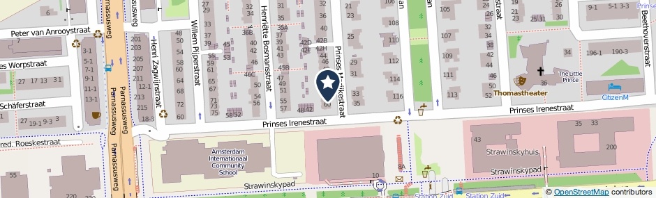 Kaartweergave Prinses Marijkestraat 58 in Amsterdam