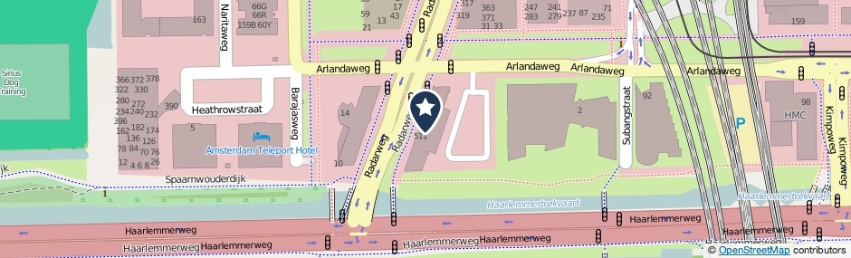 Kaartweergave Radarweg 503 in Amsterdam