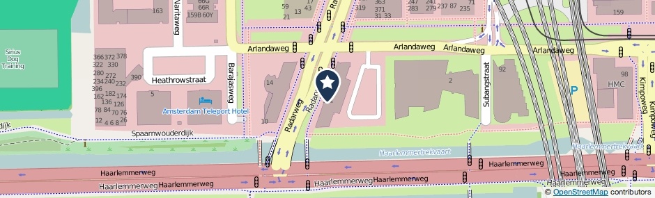 Kaartweergave Radarweg 509 in Amsterdam