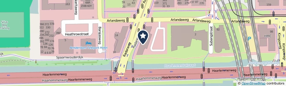 Kaartweergave Radarweg 513 in Amsterdam