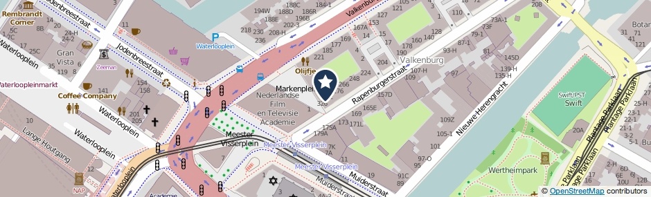 Kaartweergave Rapenburgerstraat 310 in Amsterdam